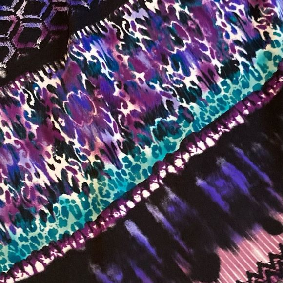 Connected Apparel Purple and Teal Midi Dress - Picture 6 of 9